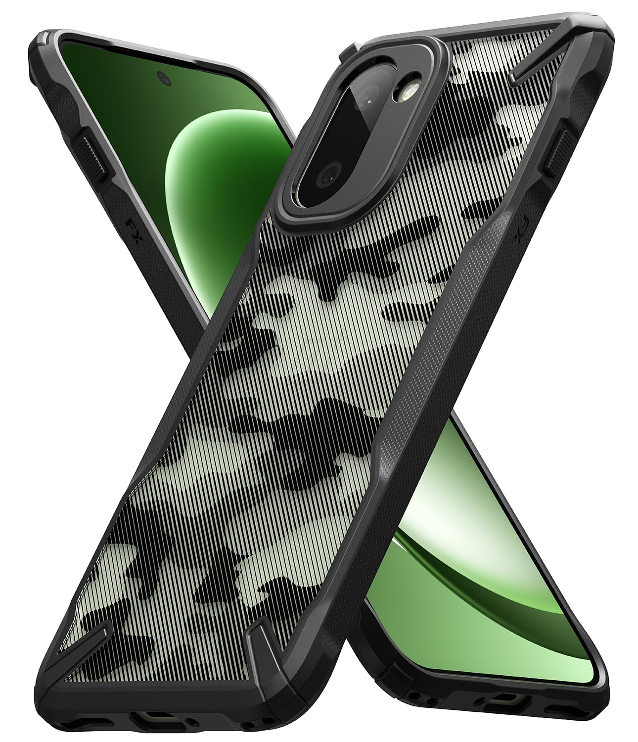 Ringke Fusion-X for OnePlus 15R [Heavy Duty X-Bumper] Rugged Shockproof Protective Cover with Non-Slip Side Grip Case Back Cover – Camo Black