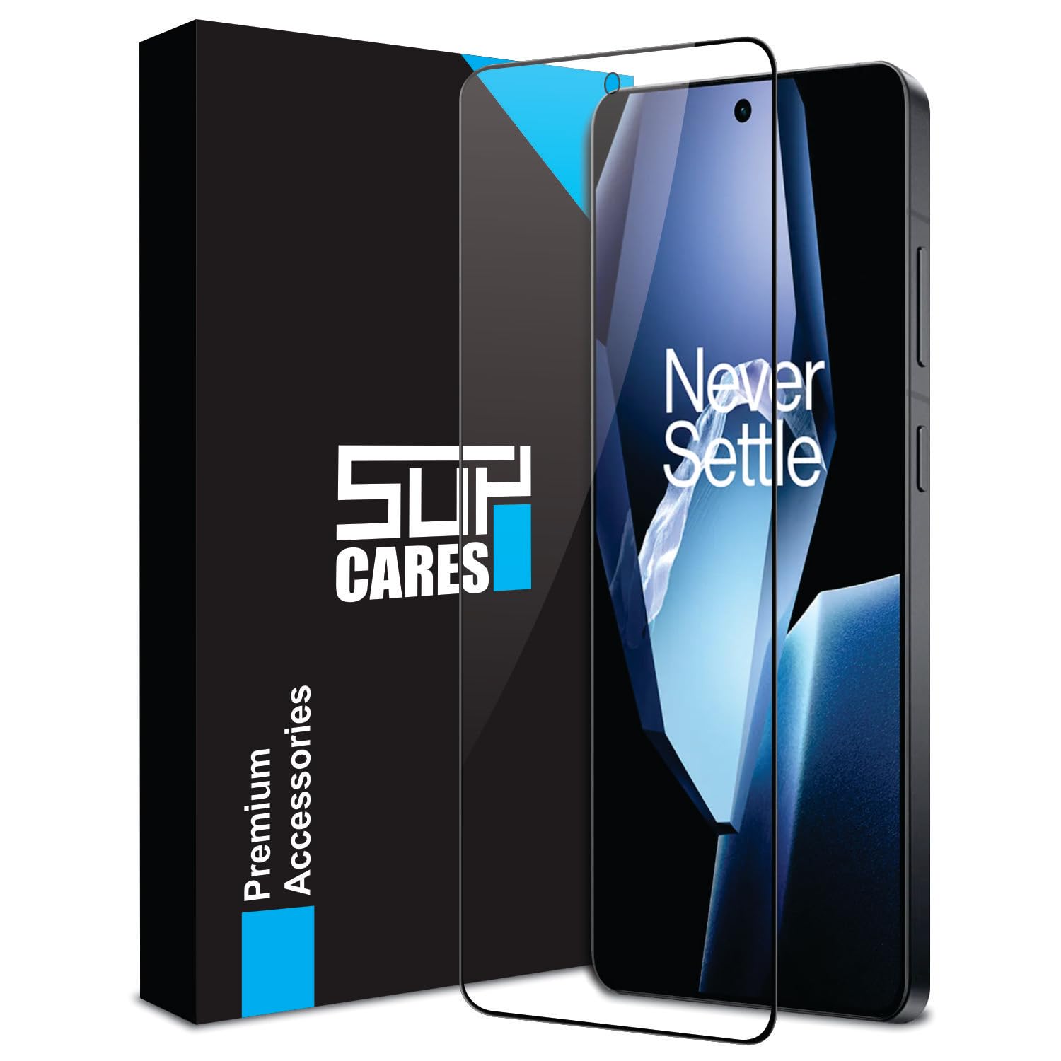 SupCares Tempered Glass for OnePlus 13R (6.78 Inch) With Installation Kit | Military-Grade Gorilla Screen Protector | Edge to Edge Coverage | Black