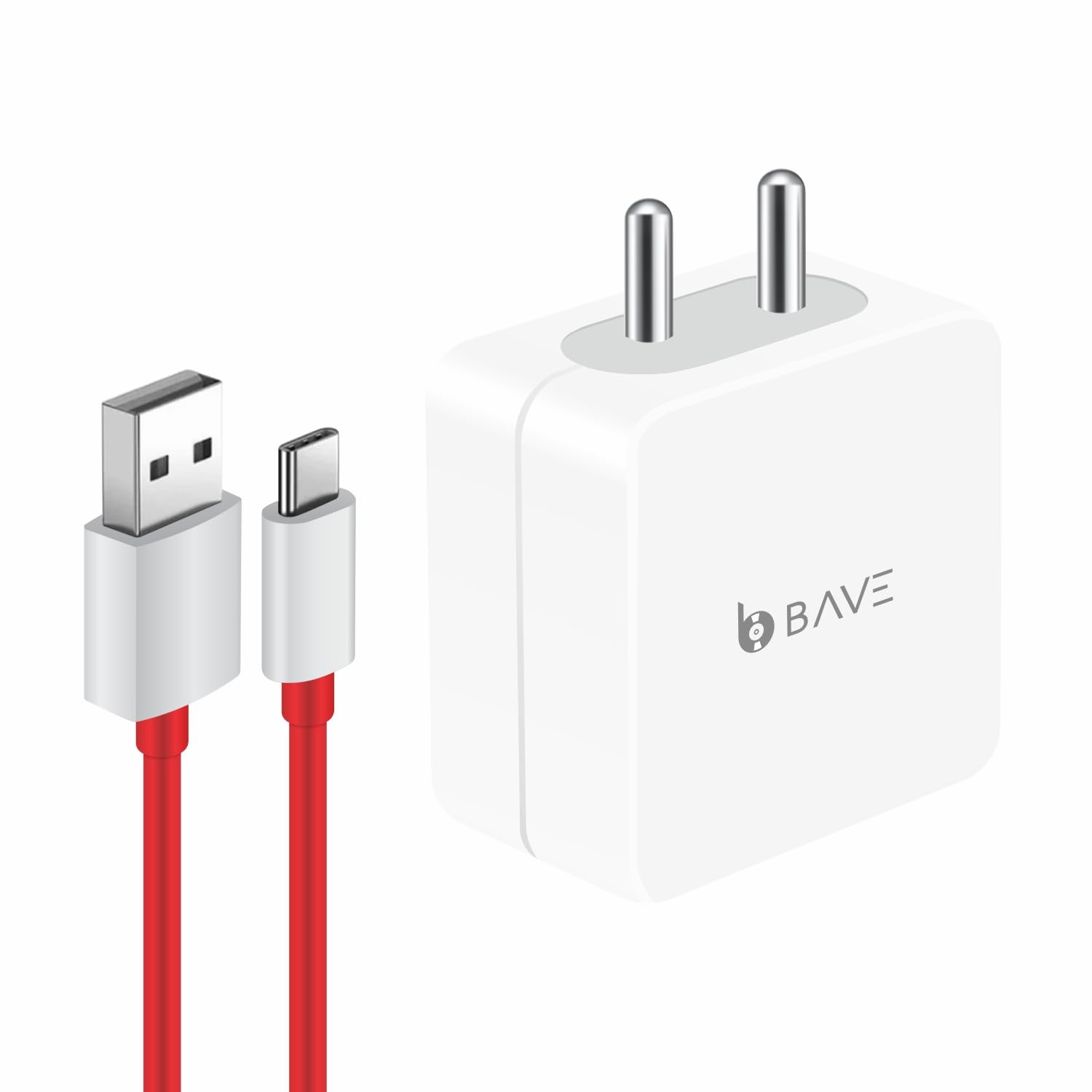 BAVE 80W Supervooc Charger USB-A Power Adapter with Cable | Ultra-Fast Charging for Oppo, Realme, OnePlus, Xiaomi, | Supports Supervooc, VOOC, Dart, Warp, Quick Charge, White