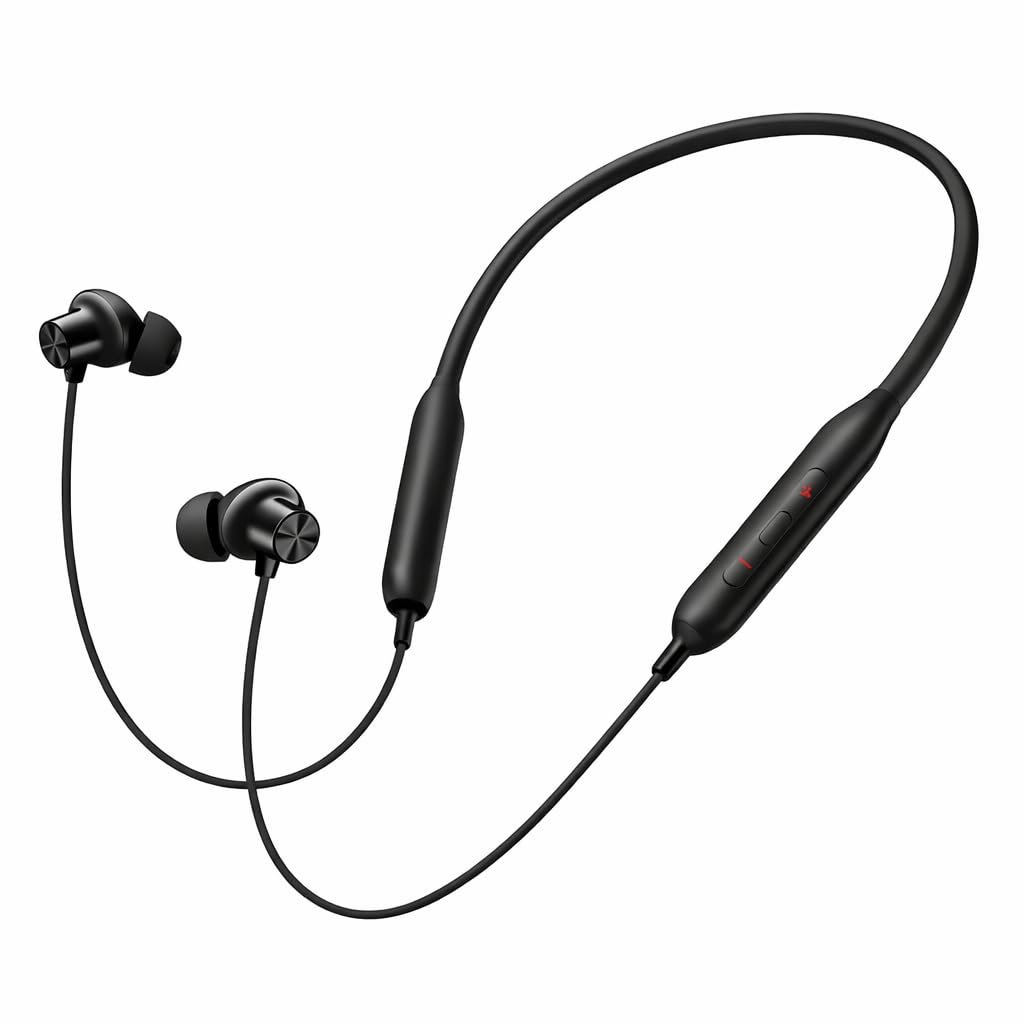 Original Lifestyle Edition Compatible with OnePlus Wireless Bullet Z2 Wireless Neckband with Mic Black (MB6HG65)
