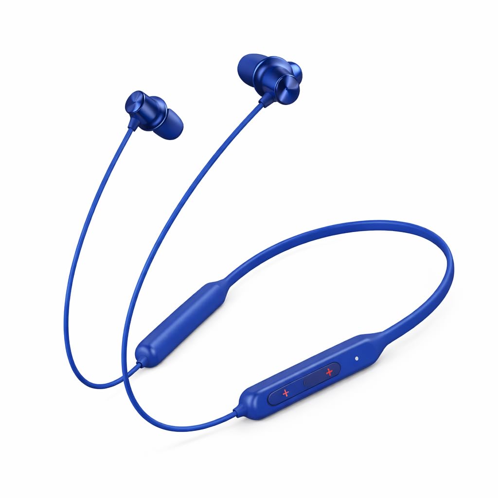 Original Lightweight Compatible with OnePlus Wireless Bullet Z2 Bluetooth Neckband with Clear Mic (Blue)