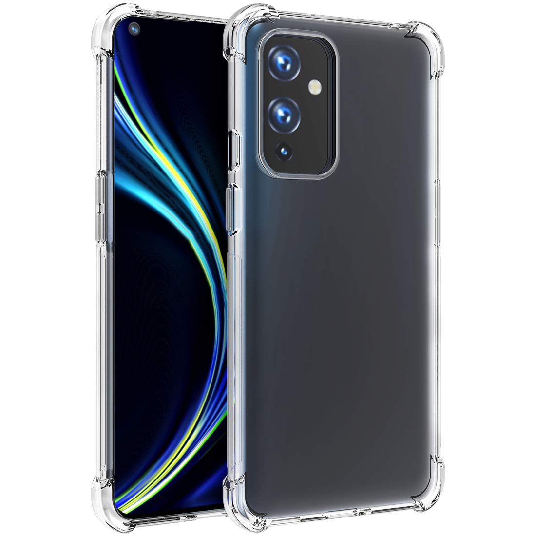 Osophter for Oneplus 9 Case,1+9 Case Clear Transparent Reinforced Corners TPU Shock-Absorption Flexible Cell Phone Cover for Oneplus 9(Clear)