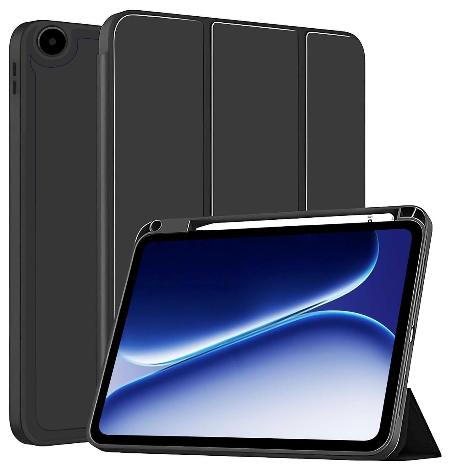 ProElite Cover for OnePlus Pad Go 2 12.1 inch Case, Soft Flexible Flip Case Cover for OnePlus Pad Go 2 12.1 inch Case with Pen Holder [Auto Sleep Wake Feature] [Recoil Series] – Black