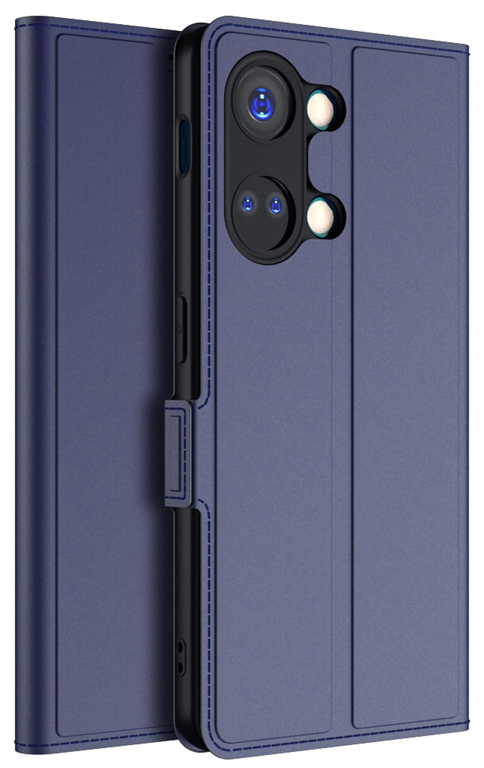 KAPA Noble Slim Magnetic Leather Flip Case Cover for OnePlus Nord 3 | Card Holder Stand Leather Flip Wallet Case (Blue)