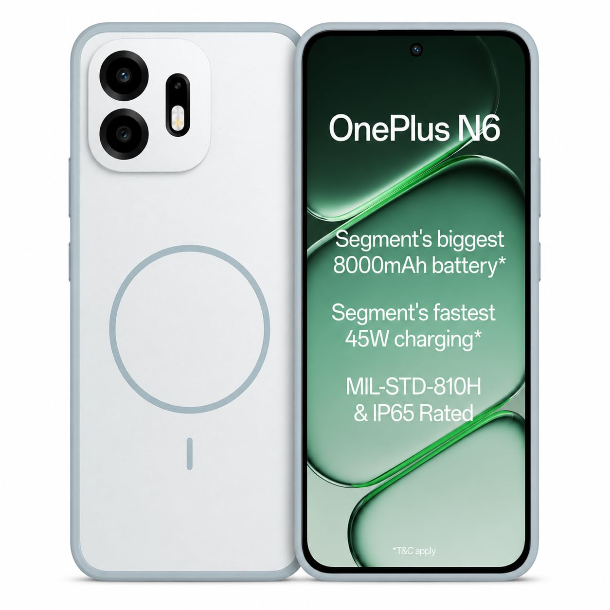 Latest Trending Convertor Case Compatible with OnePlus N6 5G Shockproof Hard Back Case Cover, PC & TPU Matte Finish, Slim Protective Cover (White & Gray)