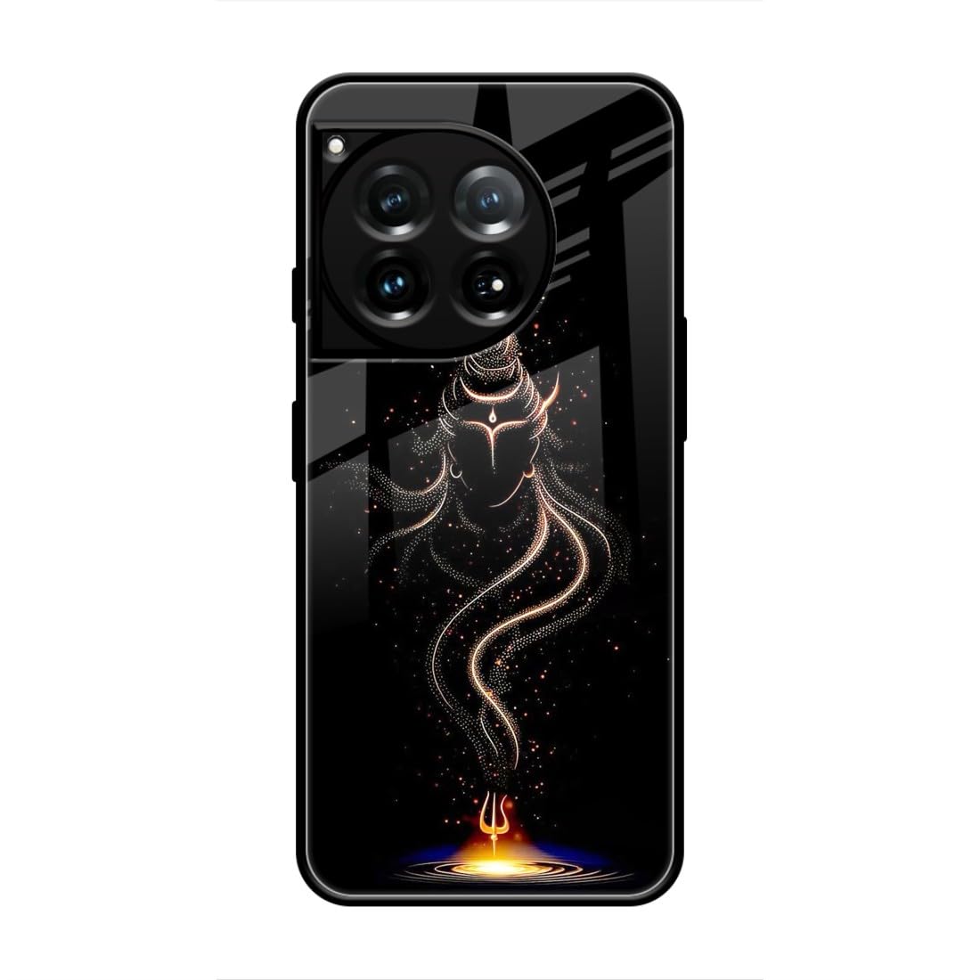 Naarmi Printed Mobile Back Cover Compatible with Oneplus 12, Acrylic Shockproof Case, Black, Mahadev God