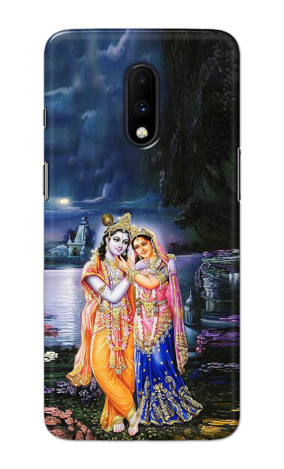SublyDesk� Lork Sri Krishna Radha Hindu God Godess Mahavishnu Back Cover Case for OnePlus 6T / OnePlus 7 Back Cover -(T9) VKM2024