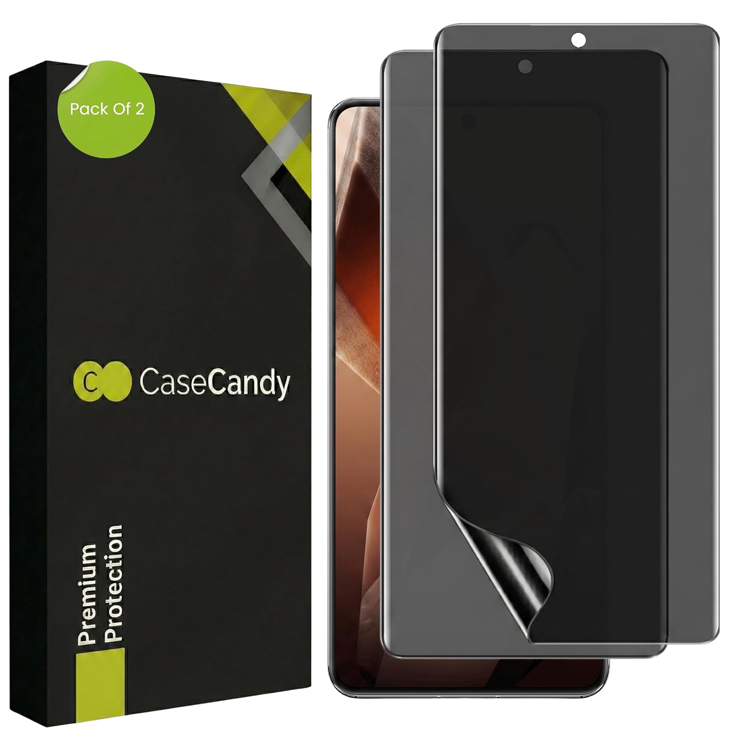 Casecandy® – (2 Pack Privacy Curved Screen Protector for OnePlus 13 Screen Size 6.82inch | OnePlus 13 Privacy Screen Guard Protector – HD/Easy Installation Kit