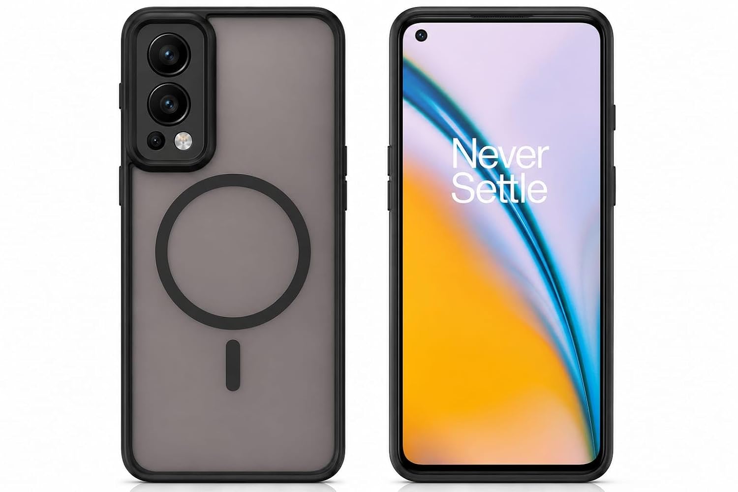 Magnetic Matte Clear Compatible with Case for OnePlus Nord 2 5G | Slim Shockproof Protective Cover Camera Protection Case