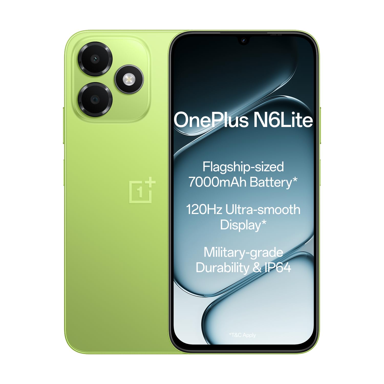 OnePlus N6 Lite 4G | 4GB+64GB | Neo Green | Massive 7000mAh Long-Lasting Battery | 120Hz Ultra Smooth Display | 36 Months Fast & Smooth | Military-Grade Durability