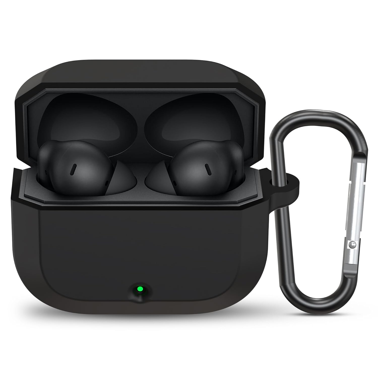 Sounce Protective Case Cover Compatible with OnePlus Nord Buds 3r TWS Earbuds Soft Silicone Shock Absorbing Full Body Protection Visible LED Indicator Anti Dust Port Plug Secure Precision Fit (Black)